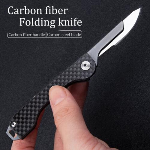 Carbon fiber folding knife outdoor self-defense knife pocket knife sharp knife express knife multi-function tool knife