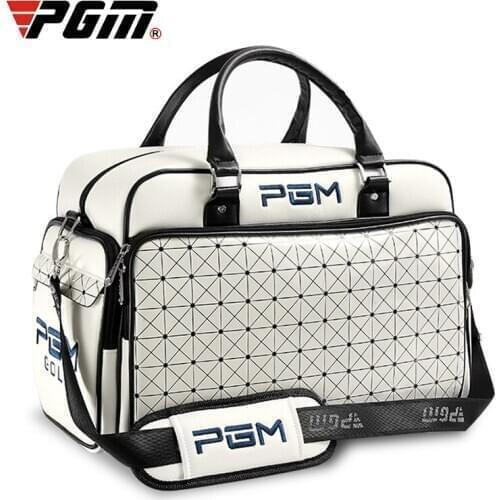 Pgm Golf Clothing Bag Waterproof Pu Leather Large Capacity Independent Golf Shoes Bag Outdoor Double Layer Sport Handbags