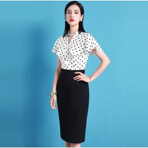 High End Heavyweight Silk Polka Dot Dress European And American Silk Celebrities