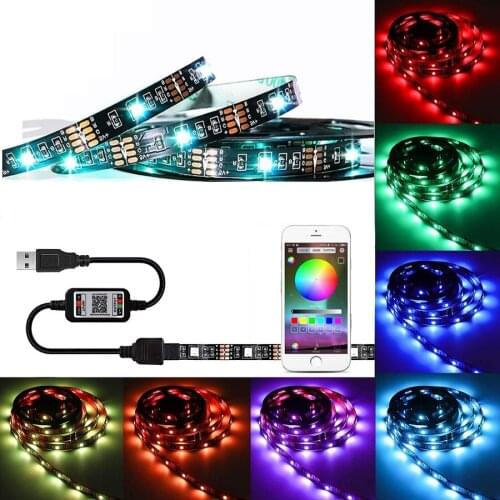 LED Lights Strips USB Mini RGB Bluetooth Controller SMD 5050 DC 5V 0.5M 1M 2M Flexible Lamp Tape Diode TV Background Lighting