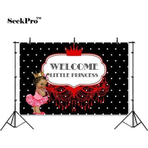 Thin vinyl happy birthday princess crown frame baby children photo Backgrounds Professional indoor Photographic studio Backdrop