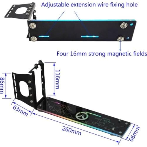Vertical Graphics Card Holder Bracket GPU Mount kickstand/base For -ATX chassis Holder with LED 5V 3pin ARGB aura Sync