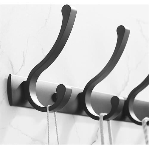 Clothes Hanger Black Towel Hook Clothes Hook For Bathroom Acces Door Wall-Mount Coat Hook For Bedroom Living Room Kitchen Decor