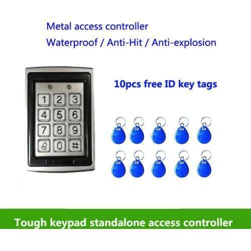 Waterproof Metal Rfid Access Control Keypad With 1000 Users,RFID Door Access Control, 10pcs ID tags,min:1pcs