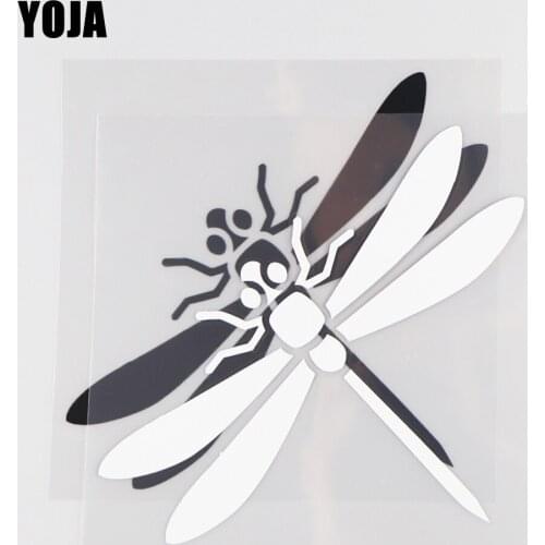 YOJA 13.3×13.2CM Handsome Dragonflies Cartoon Animals Vinyl Decal Car Stickers Black/Silver 19C-0117