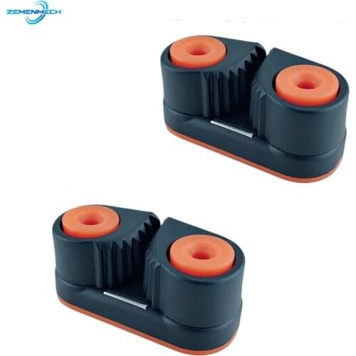 2PCS Boat Rope Clamp Composite 2 Row Matic Ball Bearing Cam Cleat with Leading Ring Pilates Equipment Boat Fast Entry Rope Wire