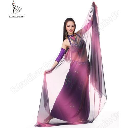 Women Belly Dance Veil Silk Light Scarf Rainbow Belly Dancing Silk Scarves Scarf Performance Shawl 250x120cm 24 Colour
