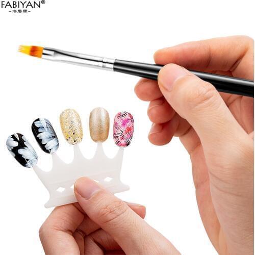 1PC Nail Art Gradient Uneven Brush Pen Nylon Hair UV Gel Polish 3D Tips jagged Gradient Painting Drawing Wood DIY Tools Manicure