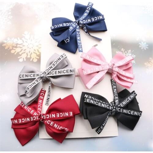 10pcs/Lot European and American letter bow hairpin wild girls kids hair clip korean net red hairgrips hair accessory