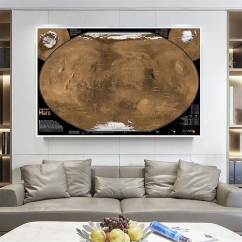 Mars Ground Map Satellite Shot With Equivalents For Astronomical Research 150x100cm