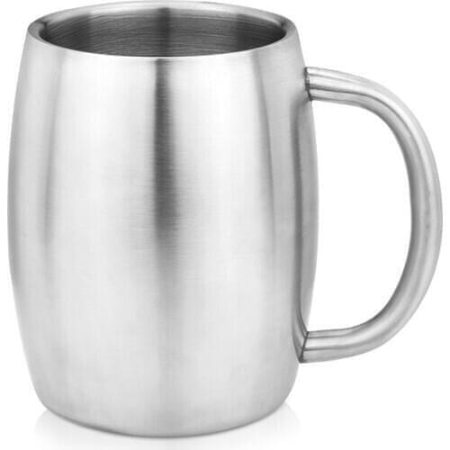 20pcs 16oz 450ml Insulated Beer Mug Stainless Steel Double Wall Coffee mugs Keeps Beer Ice Cold with lids handles Mugs