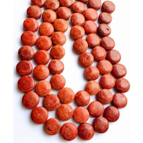 3 strands/lot 18mm Coral Coin Beads Red Sponge Coral Beads Fashion Jewelry Beads DIY 40cm/strand