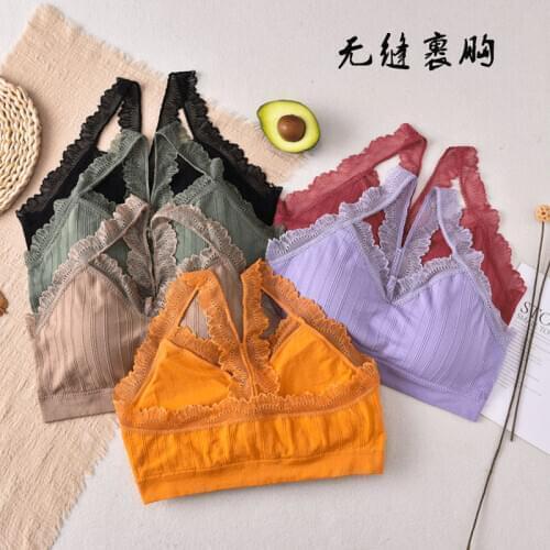 3D Sexy Lingerie Seamless Sport Bra Backless Top Bra Push Up Bralette Brassiere Women Underwear lace chest girl Sleep Bra vest