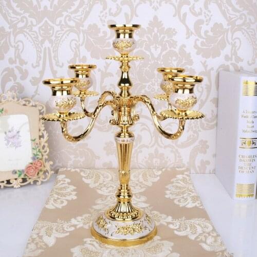 5-arms Metal Candle Holders Wedding Centerpieces Table Decoration Candlestick Holder Home Decore Candelabra portavelas