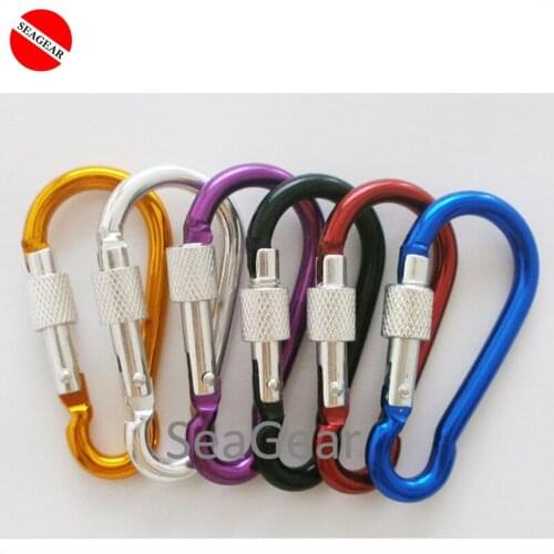 50pcs/lot shipping Free ! Screw lock hook clip carabinner colorful keychain handing clip secure lock carabiner