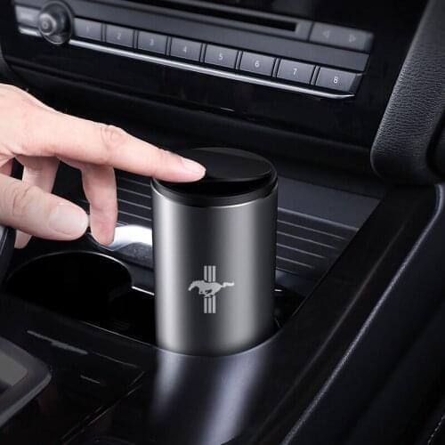 Baseus Car Trash Bin Alloy Garbage Can For Ford Mustang Mondeo Car Dustbin Waste Rubbish Basket Bin Auto Accessories