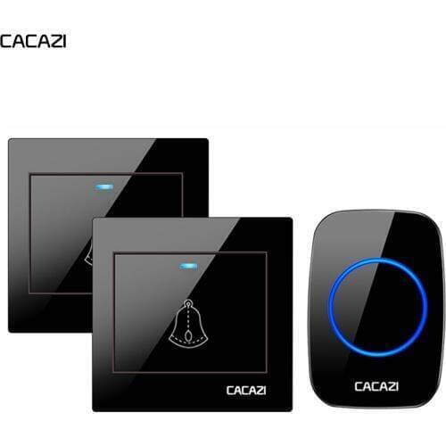CACAZI Wireless Doorbell Waterproof 300M Remote LED Light Battery Button Home Call Ring Bell EU US UK AU Plug 36 Chime 4 Volume