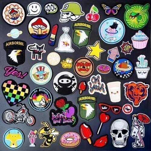 Heart Eagel Skull Cloth Mend Decorate Iron On Patch Clothes Apparel Sewing Decoration Applique Sew On Patches For Clothing