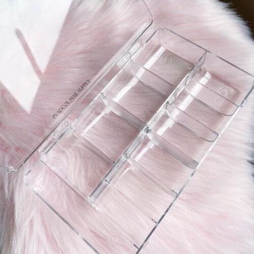 Large Empty Nail Tip Box Container False Nail Tips Storage Compartment Clear UV Gel Acrylic Tools
