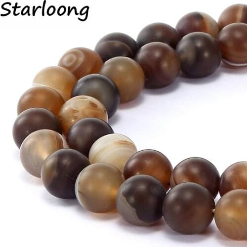 6mm 8mm 10mm 12mm natural stone beads Round Gorgeous Blue Stripe Matte agata onyx Beads For DIY Jewelry making Necklace Bracelet