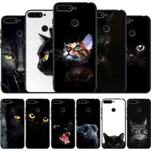 Black cat black Silicone Phone Case For honor 30 20 Pro 8 8X 9 10 20 Lite Mate 10 20 30 Lite Pro cover