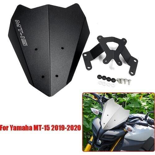 For Yamaha MT15 MT 15 2019 2020 Motorcycle Aluminum Windscreen Visor Viser Wind Deflector with Bracket MT-15 Accessories