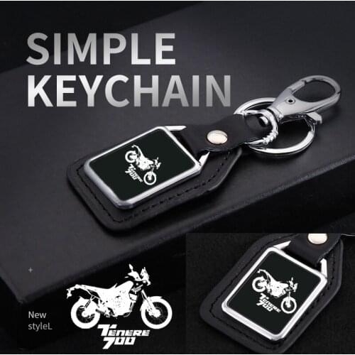 For YAMAHA TENERE 700 TENERE700 2015-2021 motorcycle Accessories motorcycle metal leather keychain mirror custom engraved logo