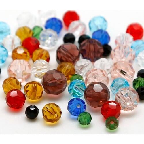 Wholesale 4MM 6MM 100Pcs Faceted Bead Crystal Glass Rondelles Beads Strings Loose Beads DIY Necklace Bracelat Jewelry Making