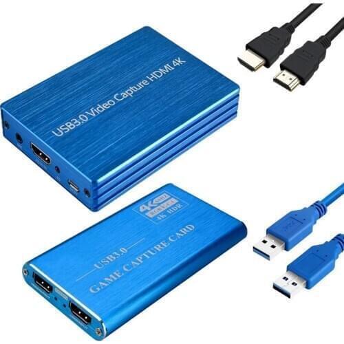 HD 1080P 60fps HDMI Audio Video Capture Card HDMI To USB 3.0 Game Live Streaming Broadcast Recording Plate Mic Input 4K Loop Out