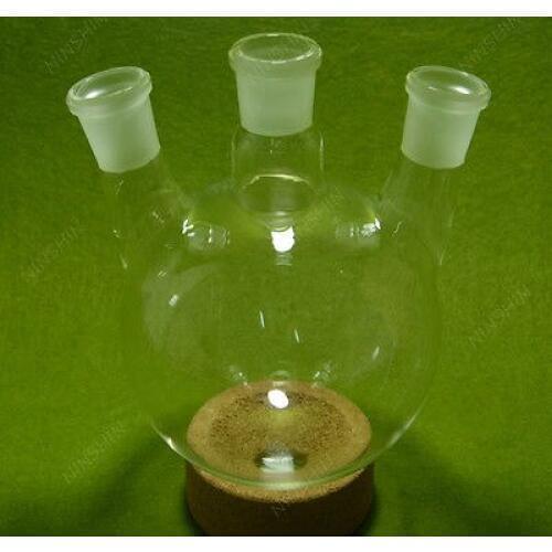 Round Bottom Boiling Flask,1000ml,3 Neck24/29 Joint,Glass Flask,lab Glassware