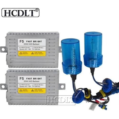 HCDLT 55W 4300K 5500K H1 H3 H7 H8 H11 HB3 9005 HB4 9006 Car Headlight HID Conversion Kit DLT F5 Fast Start 12V HID Slim Ballast