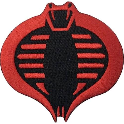 Red Cobras head Embroidery front Patch custom design patches for clothing Animal Pattern Decoration