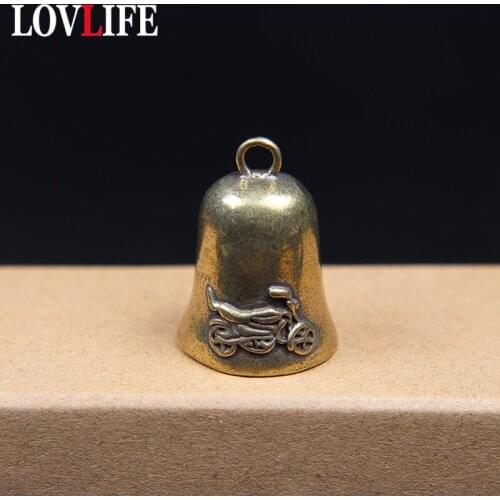 Brass Motorcycle Carved Bell Creative Charms Jewelry Locomotive Men Women Car Keyring Pendant Trinkets Gift Retro Keychain Decor