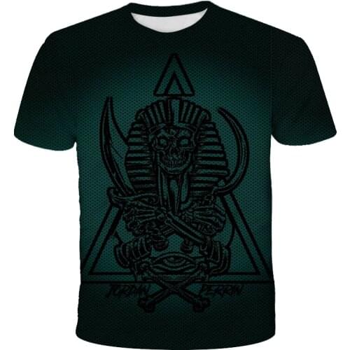 Summer Ancient Horus Egyptian God Eye Of Egypt Pharaoh Anubis Face 3D Print T-Shirt Boy/Girls Unisex Streetwear 4-14T