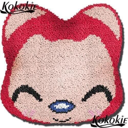 Latch hook fox printed pillow kits cross stitch cushions Unfinished Crocheting Rug Kits Yarn Pillowcase 3d embroidery carpet