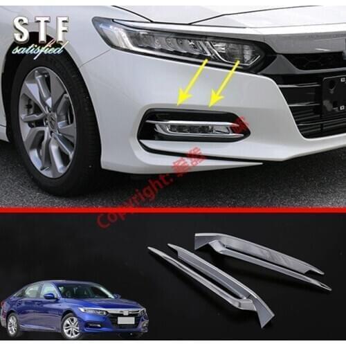 ABS Chrome Front Fog Light Lamp Cover Trim Molding Bezel Garnish For Honda Accord MK10 2018 2019