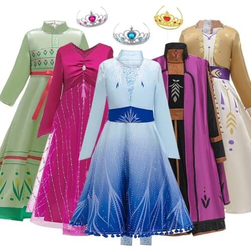 2021 New Girls Dresses Princess Dress Kids Dresses For Girls Costume Carnival Cosplay Party Children Clothing 3 6 8 10 12 Years