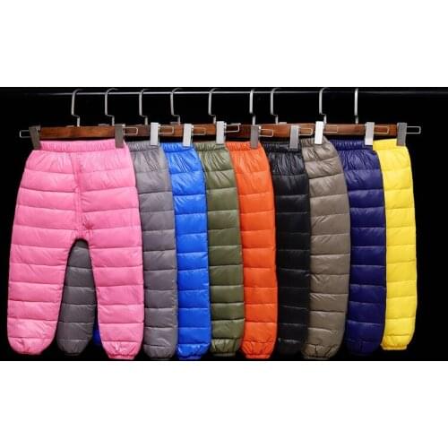 2021 Winter New Childrens Clothing Down Pants Lightweight Baby Kids Boys And Girls Thicken Warm Outer Wear Long Pants