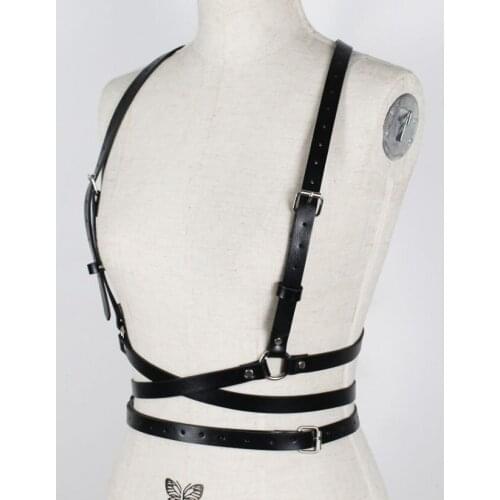 New Bdsm Leather Garters Harness Lingerie For Women Body Bondage Cage Bra Garter PU Belt Suspender Harness Bra Cage Fetish