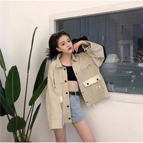Women Girls Solid Jacket Turn down collar Coat Loose Overcoat Spring Festival