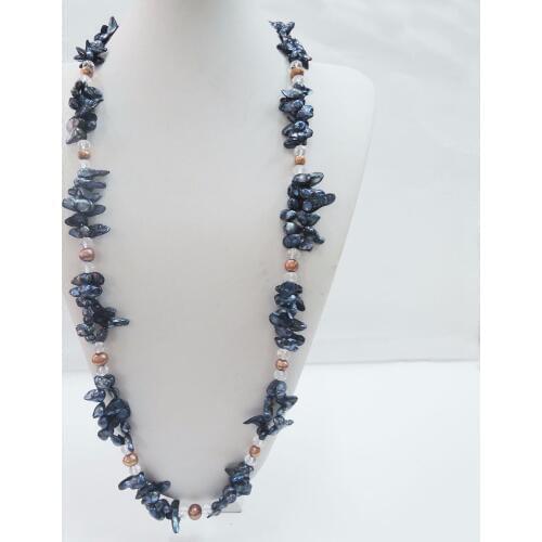 100% NATURE FRESHWATER PEARL NECKLACE-90 cm necklace,baroque pearl