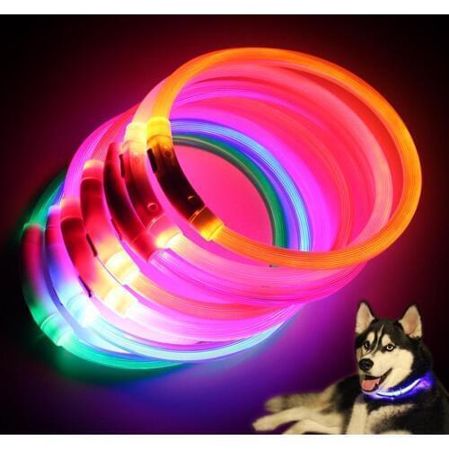 Rechargeable LED Night Flashing Luminous USB Charging Pet Dog Puppy Neck Outdoor Safety Collar