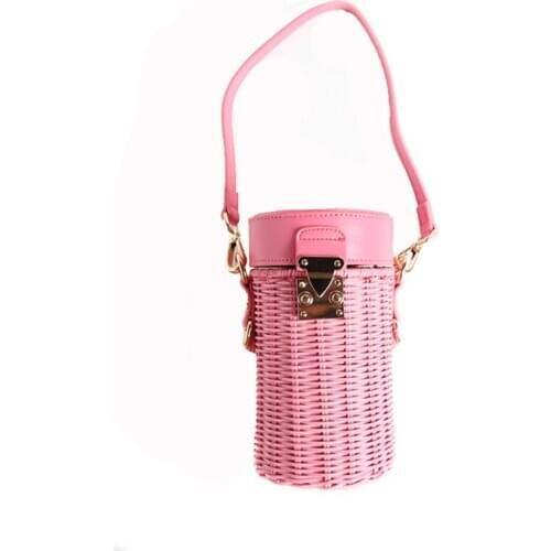 Handmade rattan bag woven summer straw bag portable messenger small bag bucket bag seaside vacation