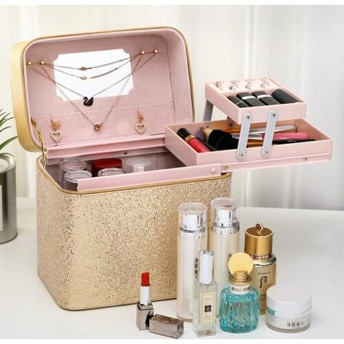 2021 Professional Makeup Case Female Beauty Nail Box Cosmetic Case Travel Big Capacity Storage Bag Suitcases For Makeup