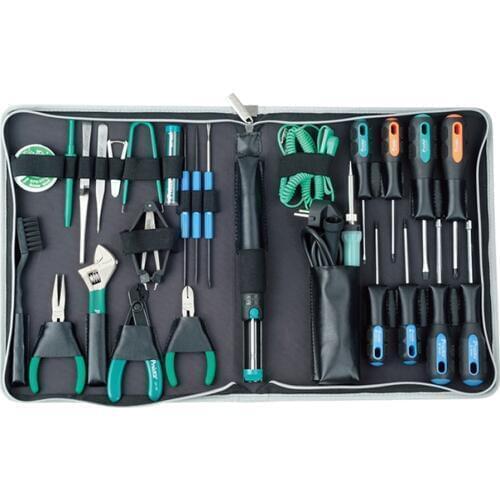 Proskit PK-2088B Professional Electrician Repair Tools Set Repair Kit Pliers Screwdriver Tweezers Wrench Tin Pen Suction Tin