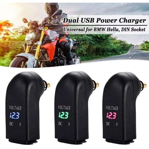 Motorcycle Dual USB Charger Power Adapter For Hella, DIN Socket For BMW F900 R/XR F850GS F800GS Adv G310GS C 600 Sport F650GS