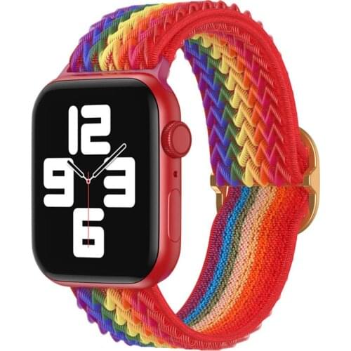 Solo Nylon Strap For Apple Watch Band Series 6 40mm 44mm SE Braided Loop Watchbands For iWatch Series 5 4 Applewatch 3 42mm 38mm