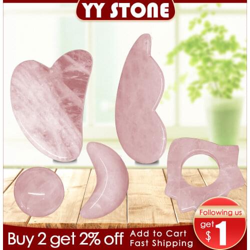 Rose Quartz Roller Slimming Face Massager Lifting Tool Natural Jade Facial Massage Roller Stone Skin Massage Beauty Care GUASHA