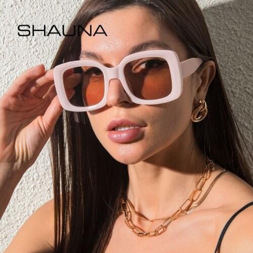 SHAUNA Oversize Women Square Sunglasses Retro Men Gradient Shades UV400