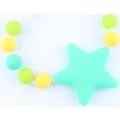 Nipples baby Silicone Baby teething pacifier clips with Safe ABS beads Silicone pacifier chain Holder chew toys Teether